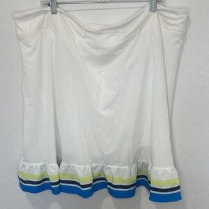Addison Bay White blue Hem Court Skirt Skort plus 2X athletic pockets Womens